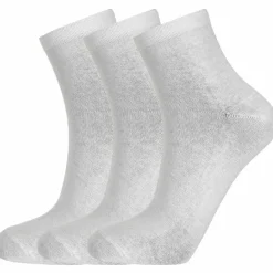 3 pack quarter cut strømper i hvid