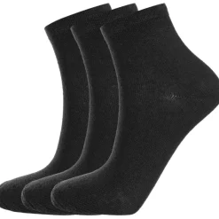 3 pack quarter cut strømper i sort