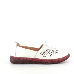 Beige ballerina i skind