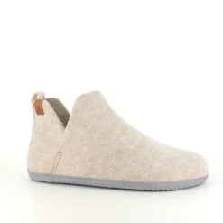 Beige filtet hjemmesko med højt skaft