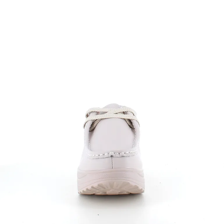 Beige skindsko med gængesål og svangstøtte