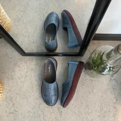 Blå ballerina i skind