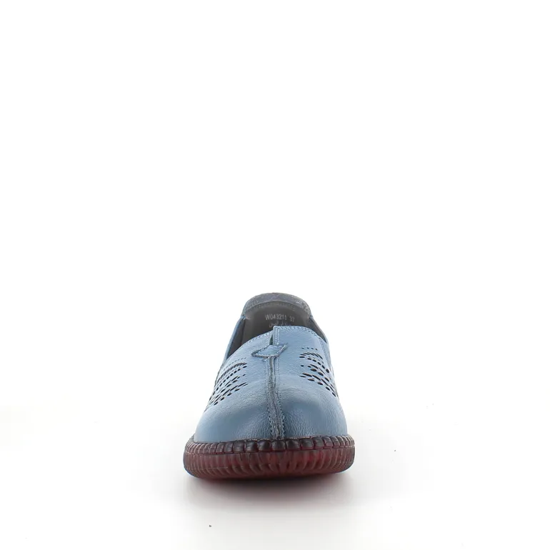 Blå ballerina i skind