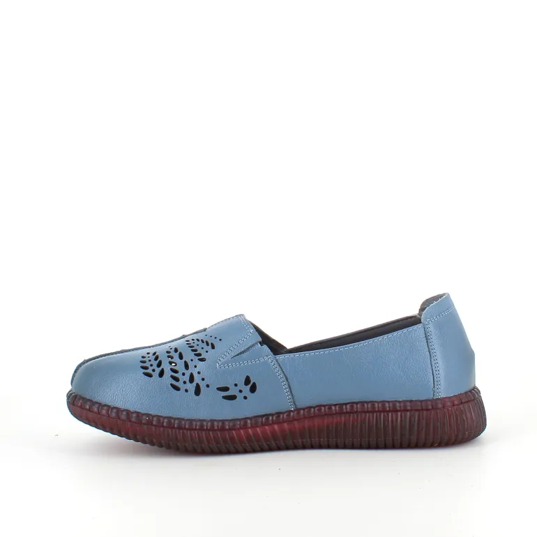 Blå ballerina i skind