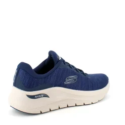 Blå herresko fra Skechers med ekstra svangstøtte