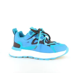 Blå letvægtssko med stødabsorbering og flotte detaljer