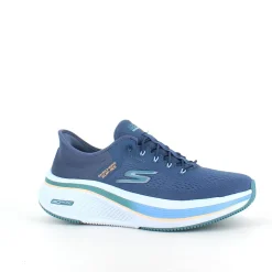 Blå slip-ins sko fra Skechers med elastiksnøre