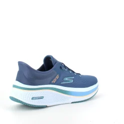 Blå slip-ins sko fra Skechers med elastiksnøre