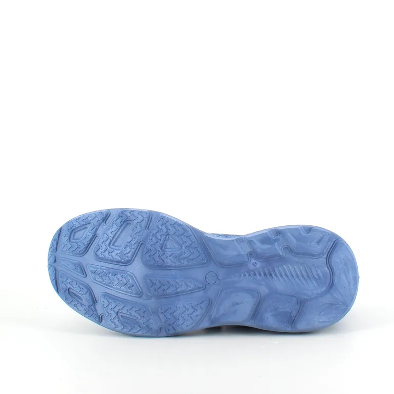 Blå slip-on sko med strikoverdel