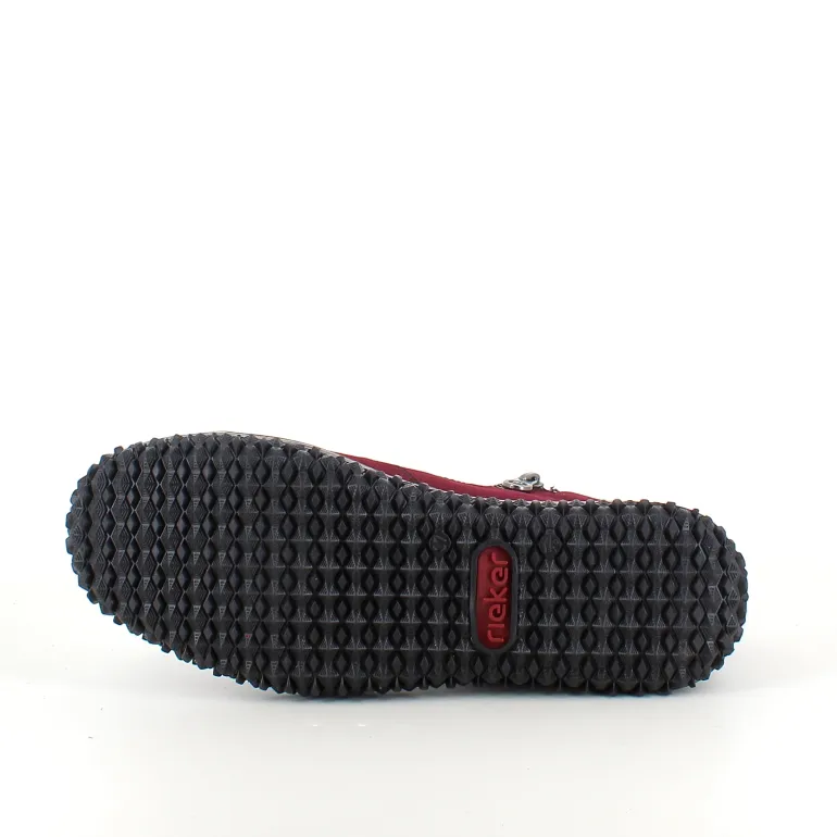 Bordeux kort støvle fra Rieker med let for