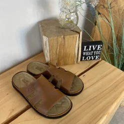 Brun herretøffel med relax-såle