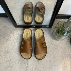 Brun herretøffel med relax-såle