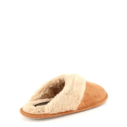 Brun hjemmesko med synlig pelskant