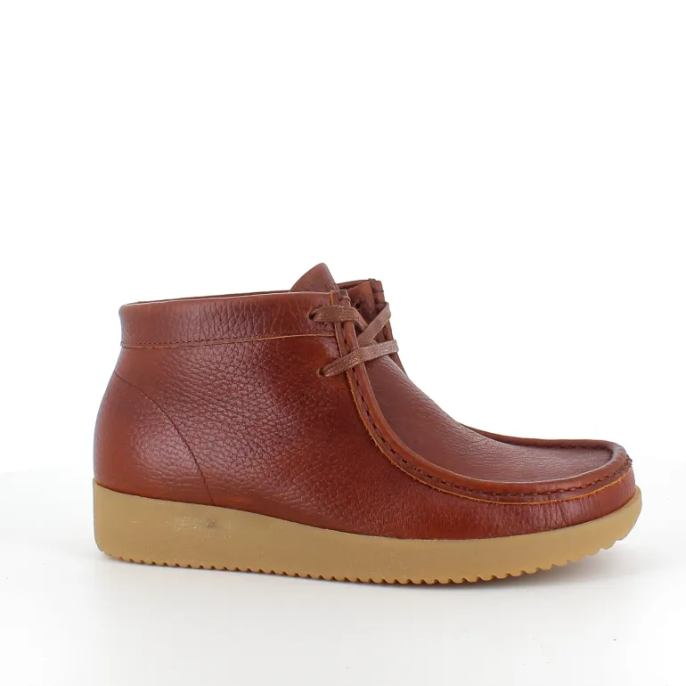 Brun Nature lædersko med snørelukning