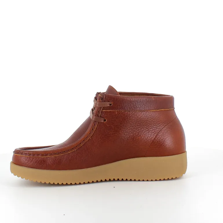 Brun Nature lædersko med snørelukning