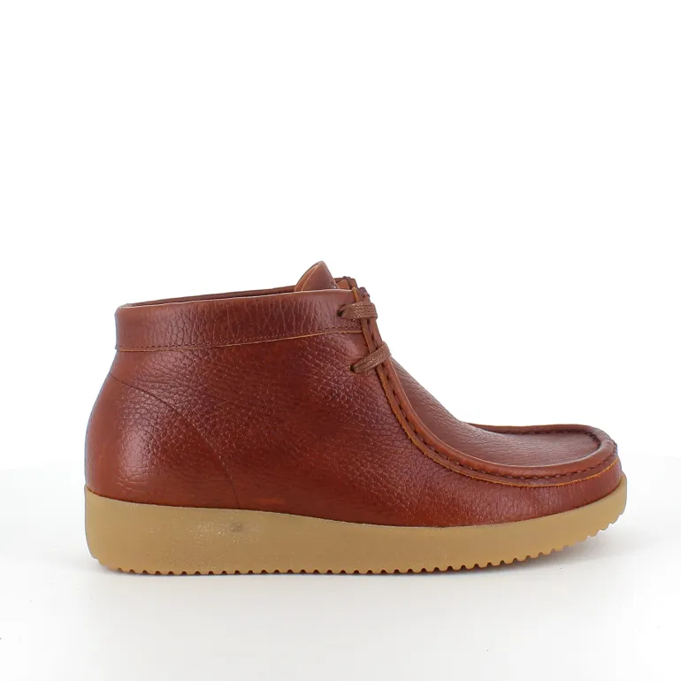 Brun Nature lædersko med snørelukning