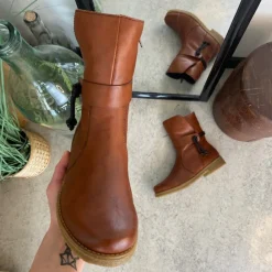 Brun Rieker vinterstøvle med foer og lynlås