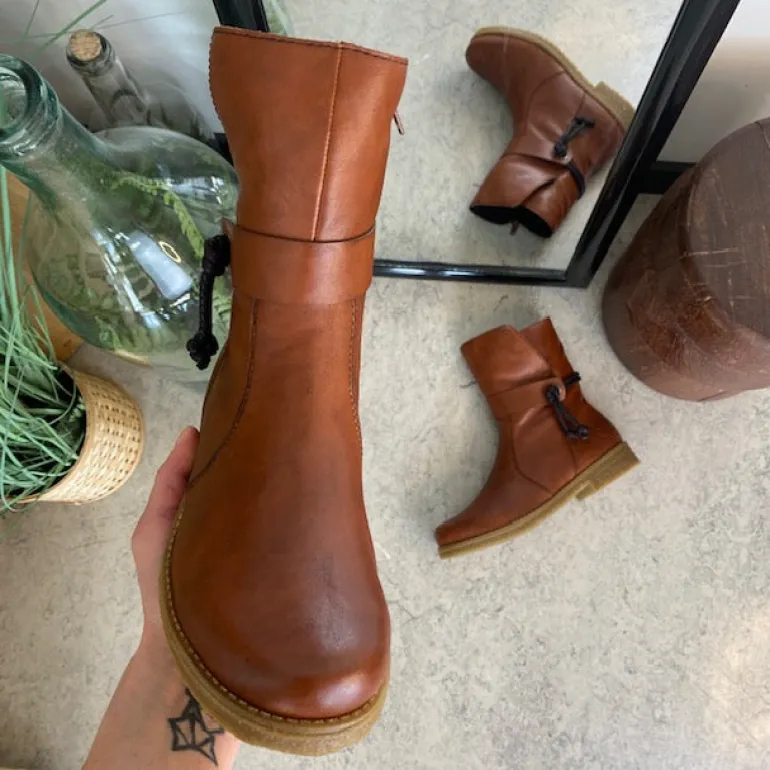 Brun Rieker vinterstøvle med foer og lynlås