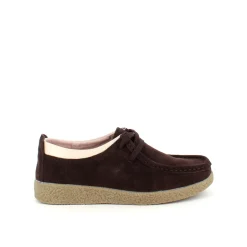 Brun ruskindssko med rågummisål