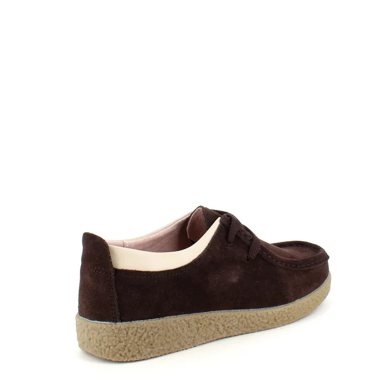 Brun ruskindssko med rågummisål