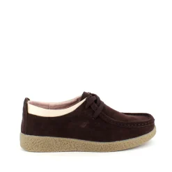 Brun ruskindssko med rågummisål