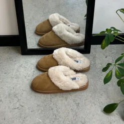 Brun Slip on hjemmesko med god bredde