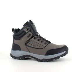 Brun vandafvisende herreankelstøvle med varmt for, robust TPR-sål og lynlås i siden