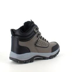 Brun vandafvisende herreankelstøvle med varmt for, robust TPR-sål og lynlås i siden