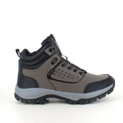 Brun vandafvisende herreankelstøvle med varmt for, robust TPR-sål og lynlås i siden