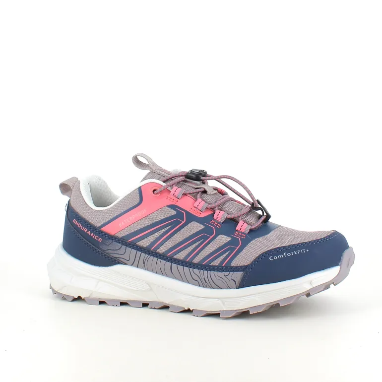 Endurance vandtæt sko i lilla med stødabsorberende sål