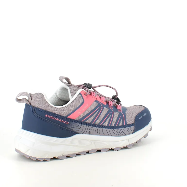 Endurance vandtæt sko i lilla med stødabsorberende sål