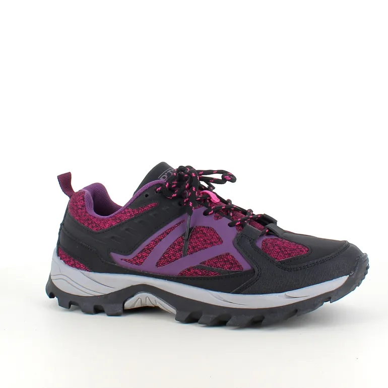 Funktionel vandresko i lilla med åndbart mesh og stødabsorberende sål