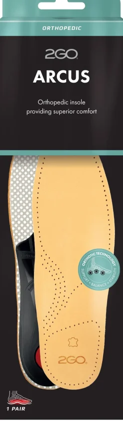 2GO letvægtssål i skind med god svangstøtte