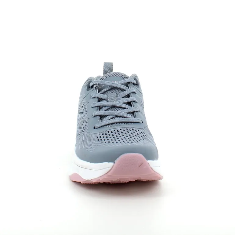 Grå sko fra Endurance med smarte detaljer og god stødabsorbering.