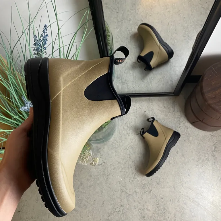Green Comfort gummistøvle i beige med svangstøtte