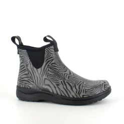 Green Comfort gummistøvle i zebraprint med svangstøtte
