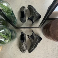 Green Comfort gummistøvle i zebraprint med svangstøtte