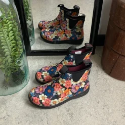 Green Comfort gummistøvle i blomsterprint med svangstøtte