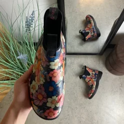Green Comfort gummistøvle i blomsterprint med svangstøtte