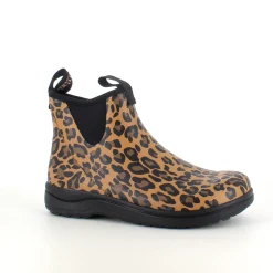 Green Comfort gummistøvle i leopardprint med svangstøtte