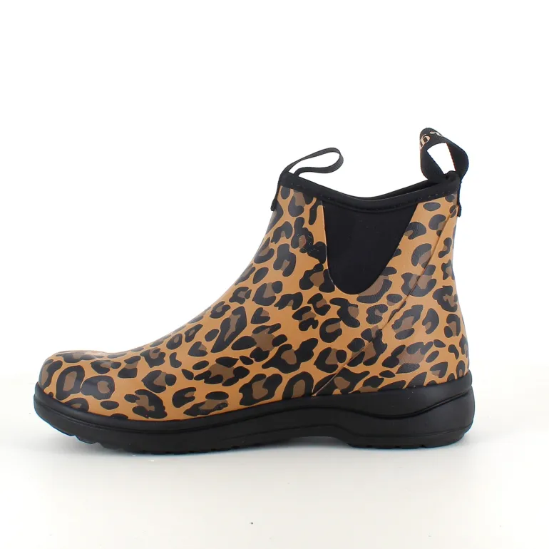 Green Comfort gummistøvle i leopardprint med svangstøtte