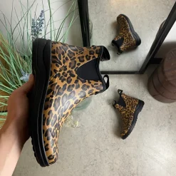 Green Comfort gummistøvle i leopardprint med svangstøtte