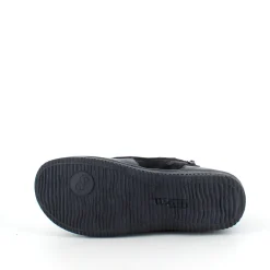 Green Comfort kort læderstøvle i sort med uldfoer