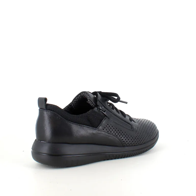 Green Comfort sko i sort med bred pasform og lynlås