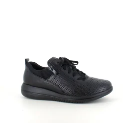 Green Comfort sko i sort med bred pasform og lynlås