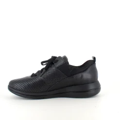 Green Comfort sko i sort med bred pasform og lynlås