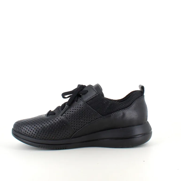 Green Comfort sko i sort med bred pasform og lynlås