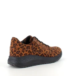 Green Comfort sko med leopardprint og dobbelt lukning