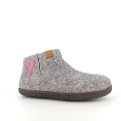 Green Comfort uld hjemmesko med rågummi bund og Støt Brysterne logo