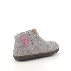 Green Comfort uld hjemmesko med rågummi bund og Støt Brysterne logo